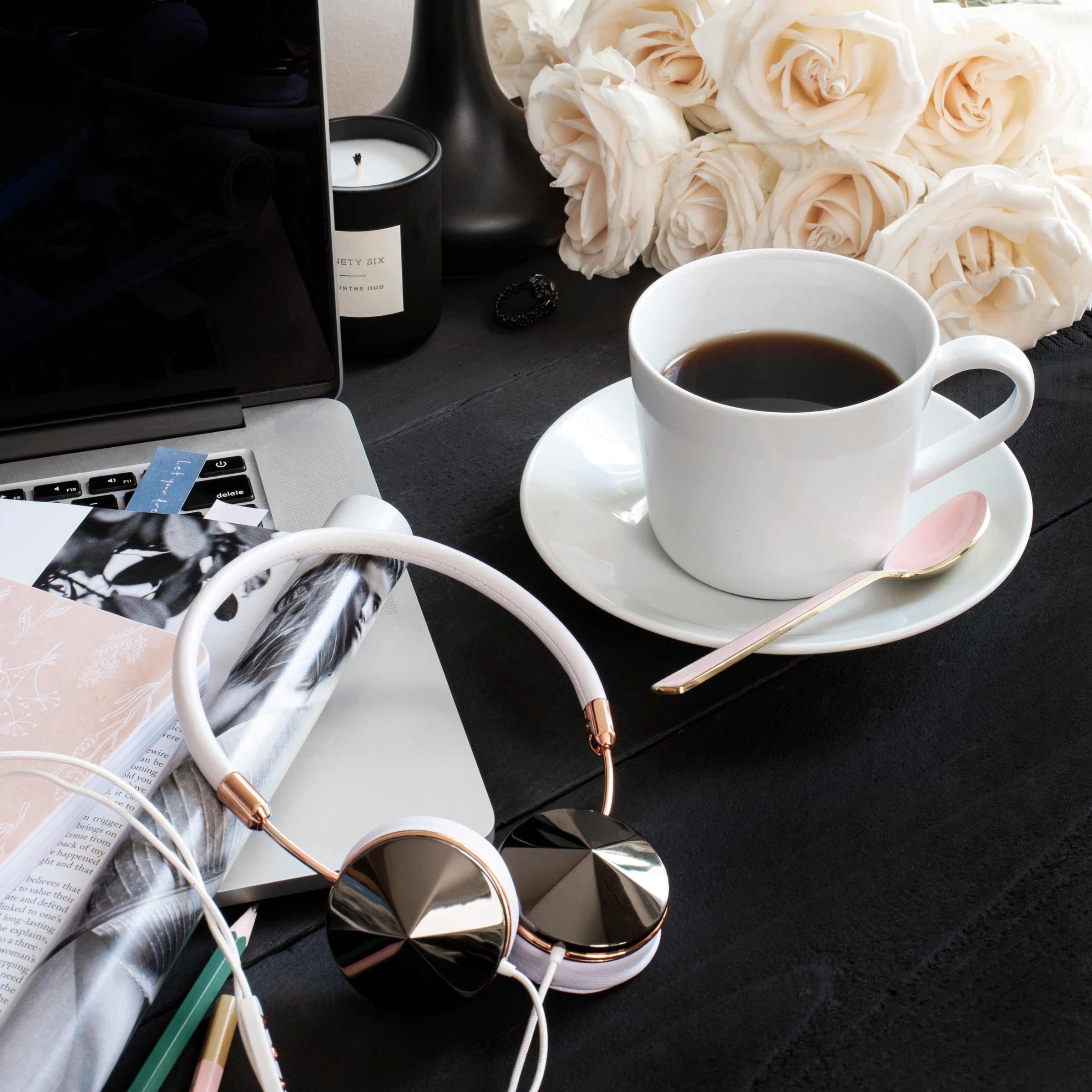 Workspace on Black Background