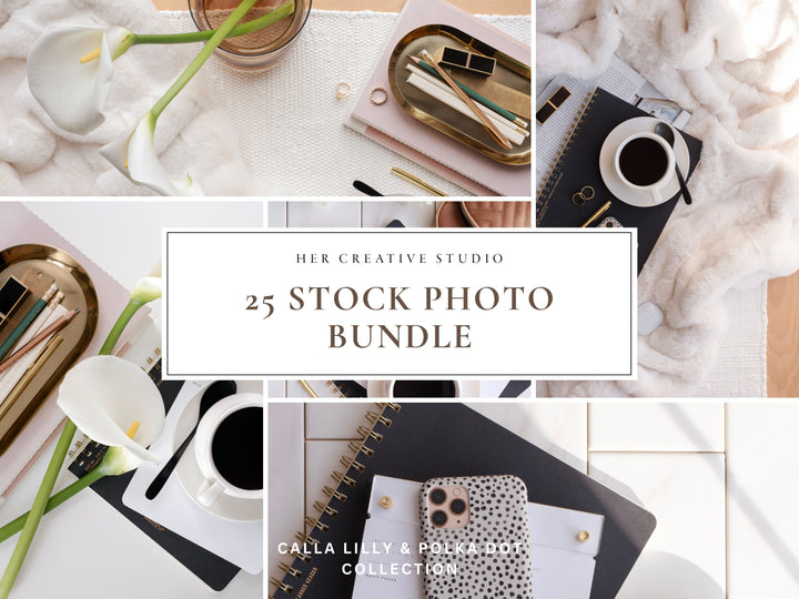 Stock Photo Bundle | Calla Lilly & Polka Dot