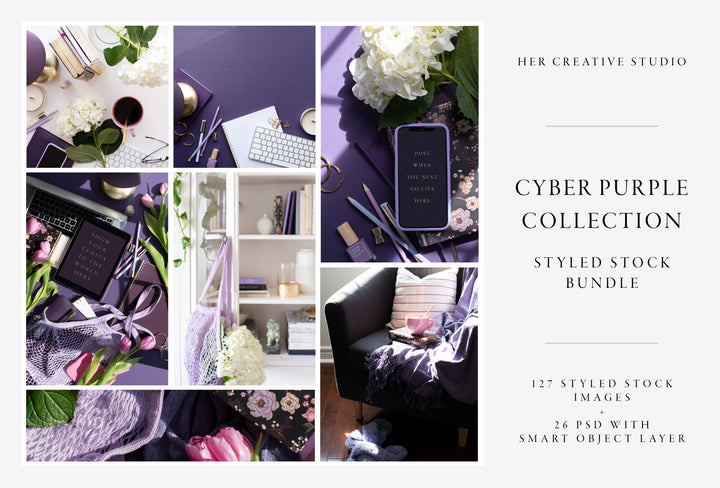 Cyber Purple Collection, Styled Stock Bundle.