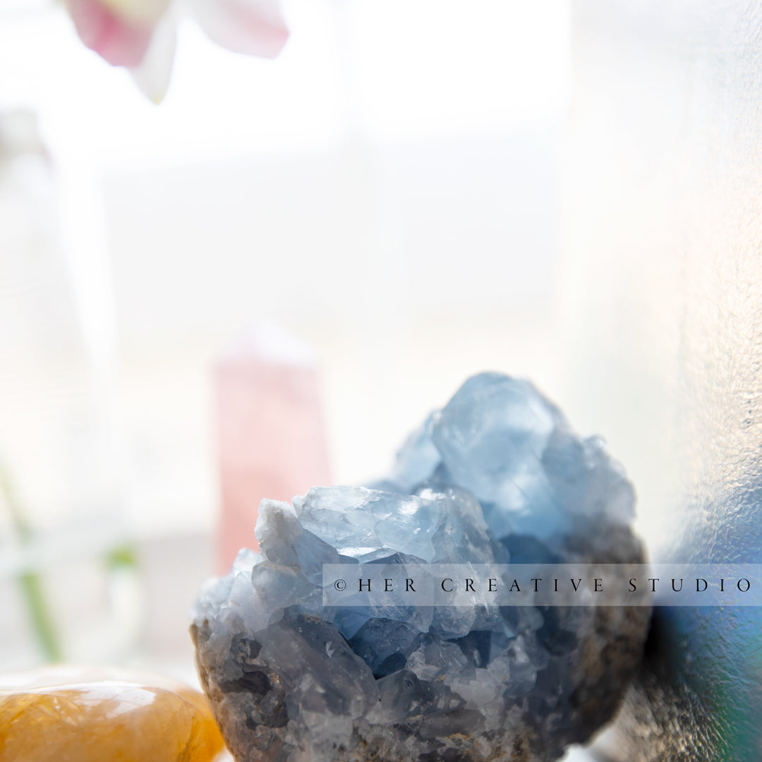 Blue Crystal, Styled Stock Image