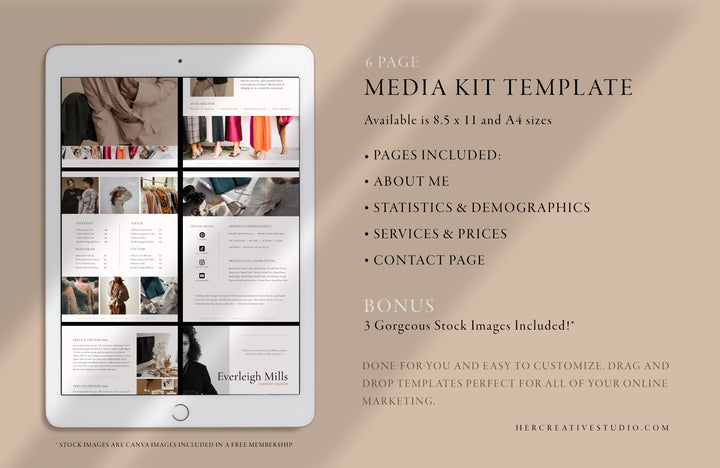 6 Page Media Kit Template