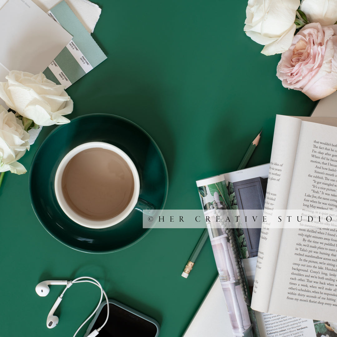 Coffee and Book, Styled Stock Image