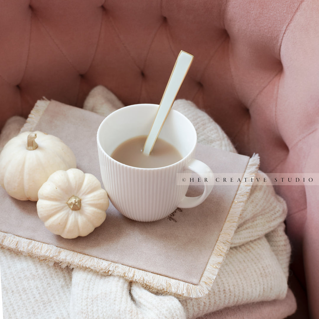 Coffee, Pumpkins & Sweaters. Digital Stock Image.