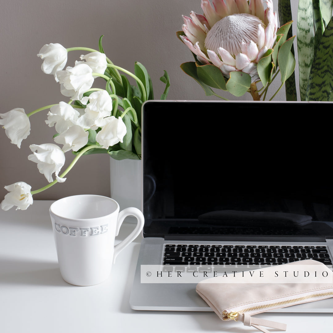 Tulips, Protrea & Coffee at Your Desk