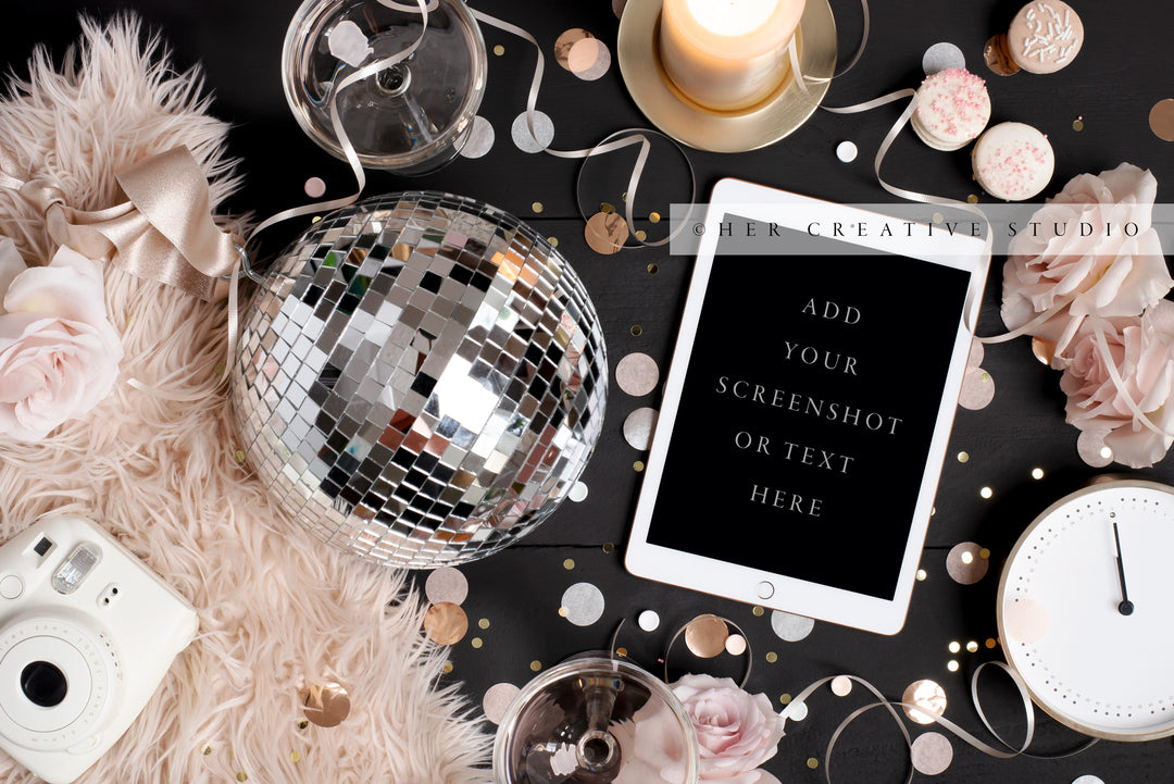 Disco Ball & Tablet, New Years's Eve Stock Image