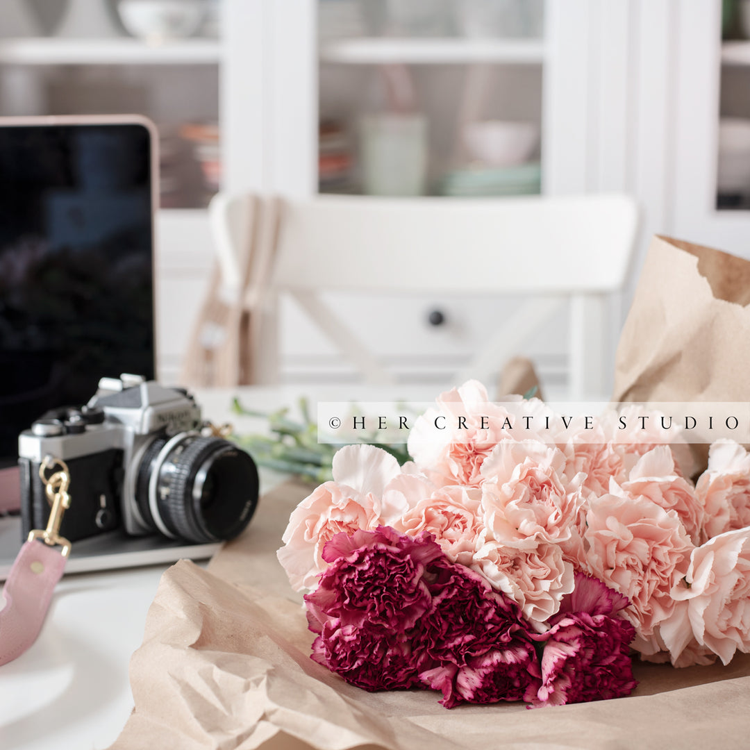 Camera & Carnations, Styled Image
