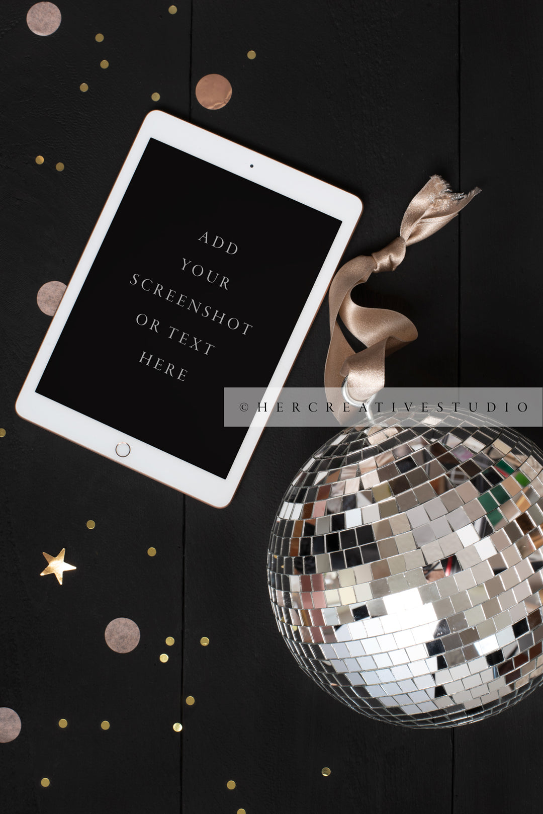 Disco Ball & Tablet, New Year's Eve Stock Image