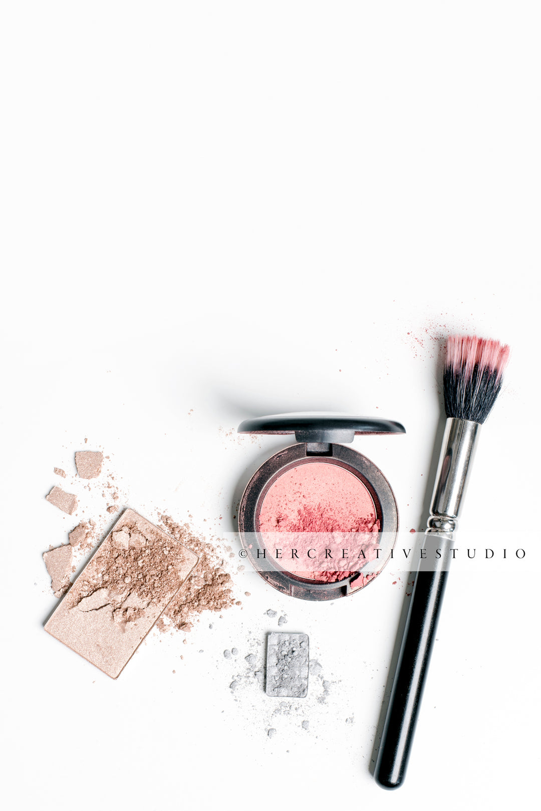Makeup on White Background, Styled Stock
