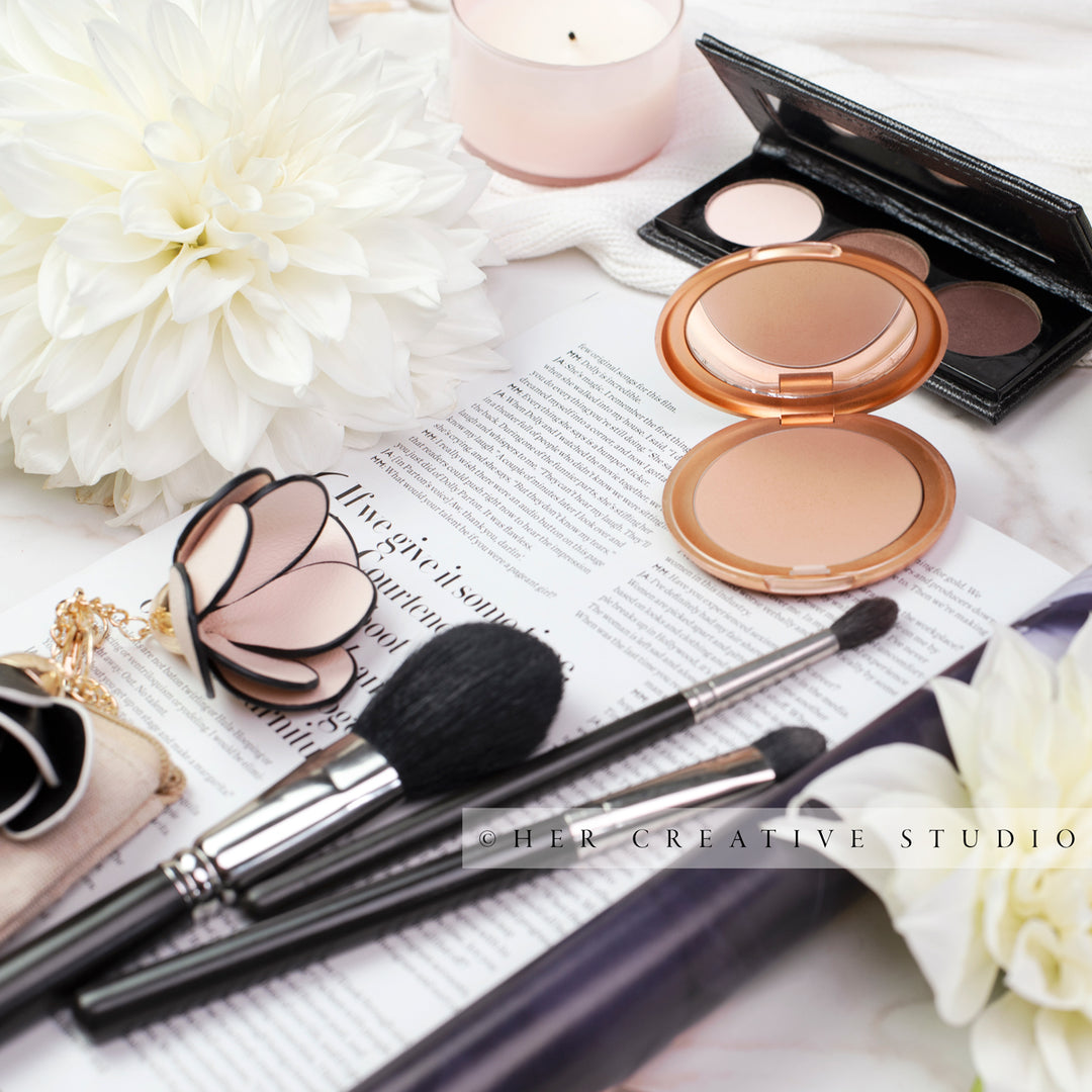 Makeup, Candle & Dahlia, Styled Stock
