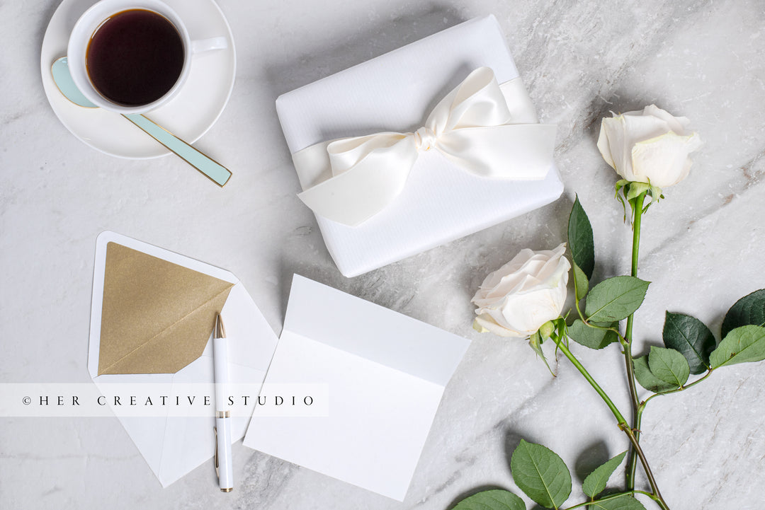 Notecard and Gift with Coffee