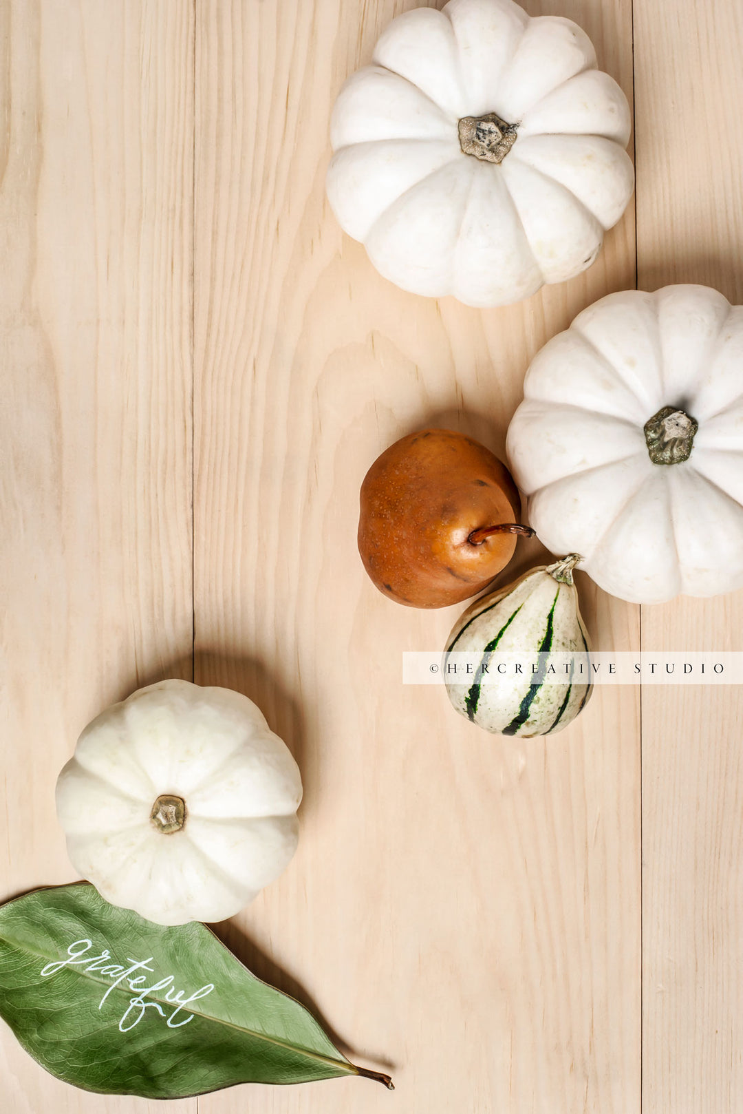 White Pumpkins, Pear & Grateful