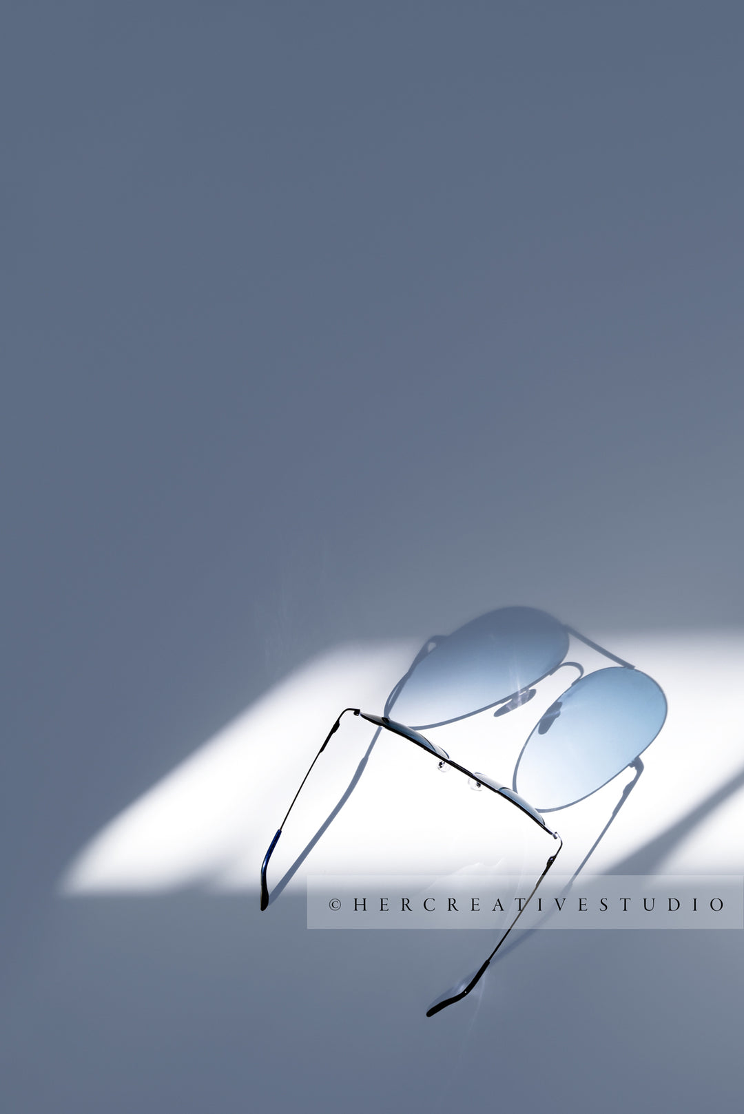 Sunglasses in Sunlight, Blue Hues, Styled Image